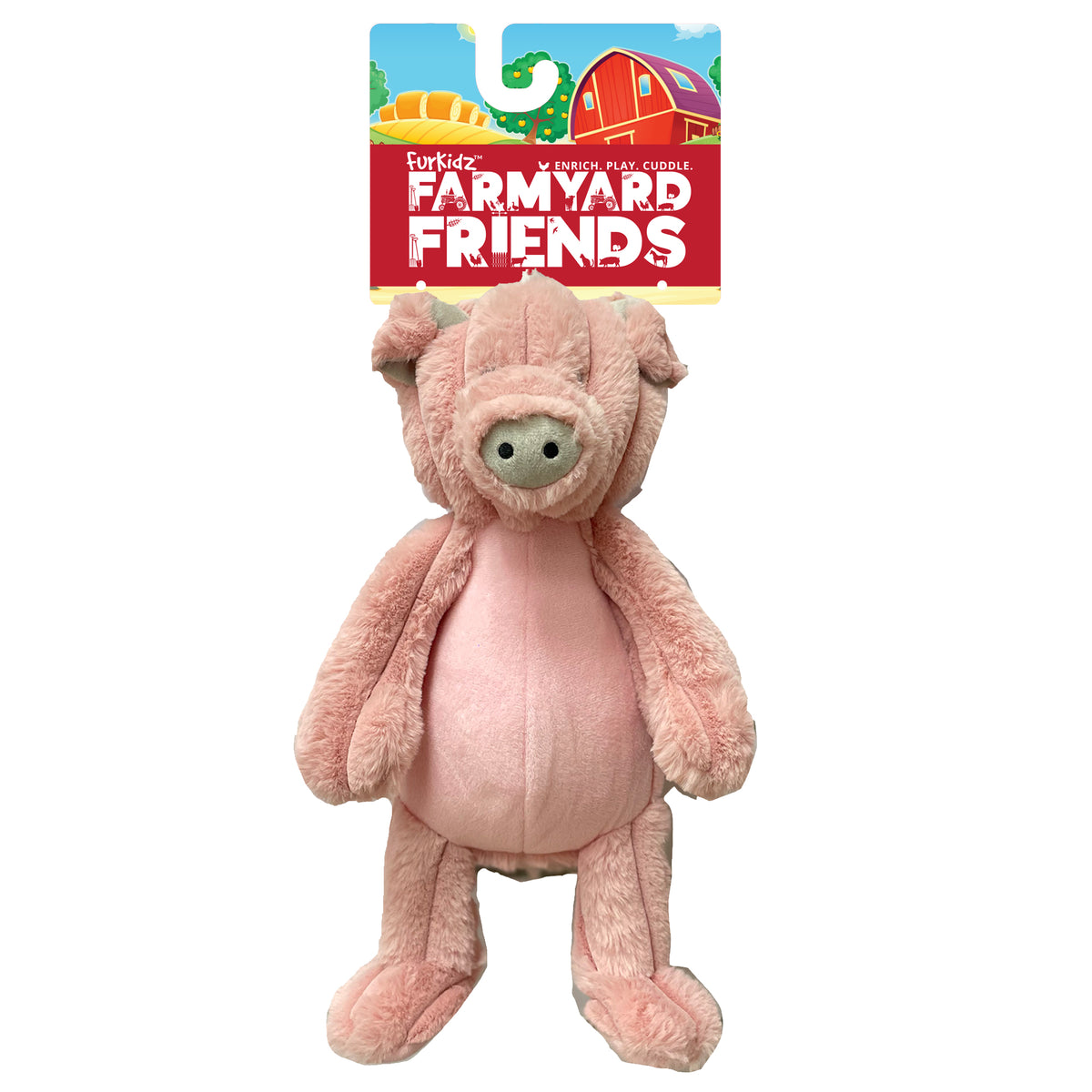 FurKidz Dog Toys Farmyard Friends Pig - 40cm | PeekAPaw Pet Supplies