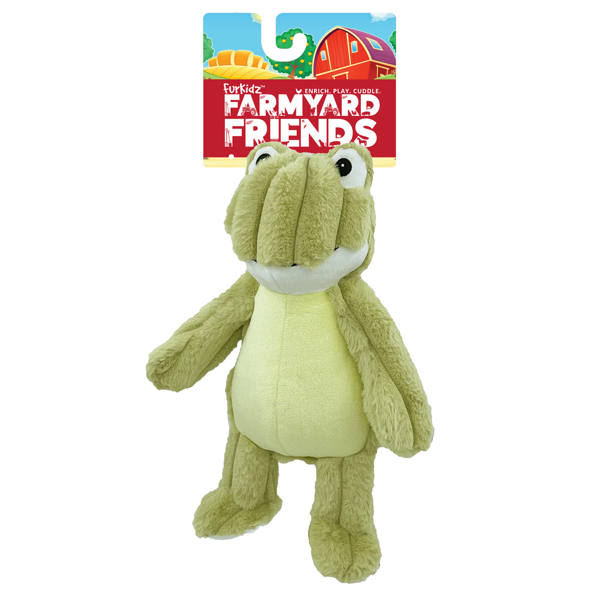 FurKidz Dog Toys Farmyard Friends Frog - 40cm | PeekAPaw Pet Supplies