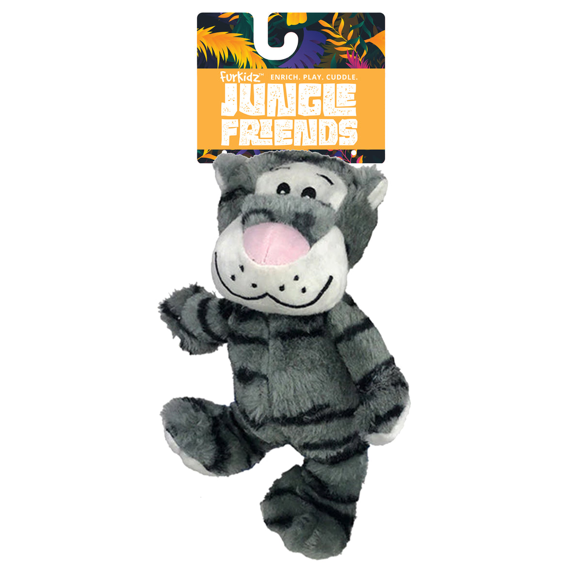 FurKidz Dog Toys Jungle Friends Tiger - 20cm | PeekAPaw Pet Supplies