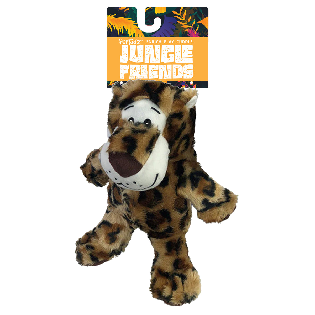 FurKidz Dog Toys Jungle Friends Leopard - 20cm | PeekAPaw Pet Supplies