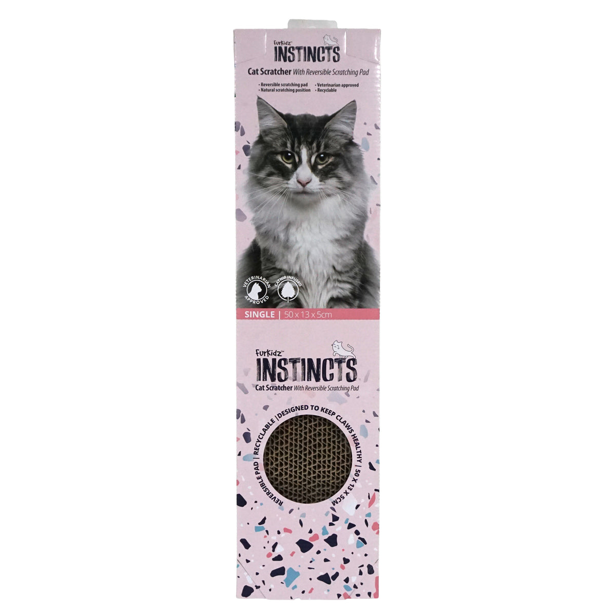 FurKidz Cat Scratch Board - Single 50 X 13 X 6cm | PeekAPaw Pet Supplies
