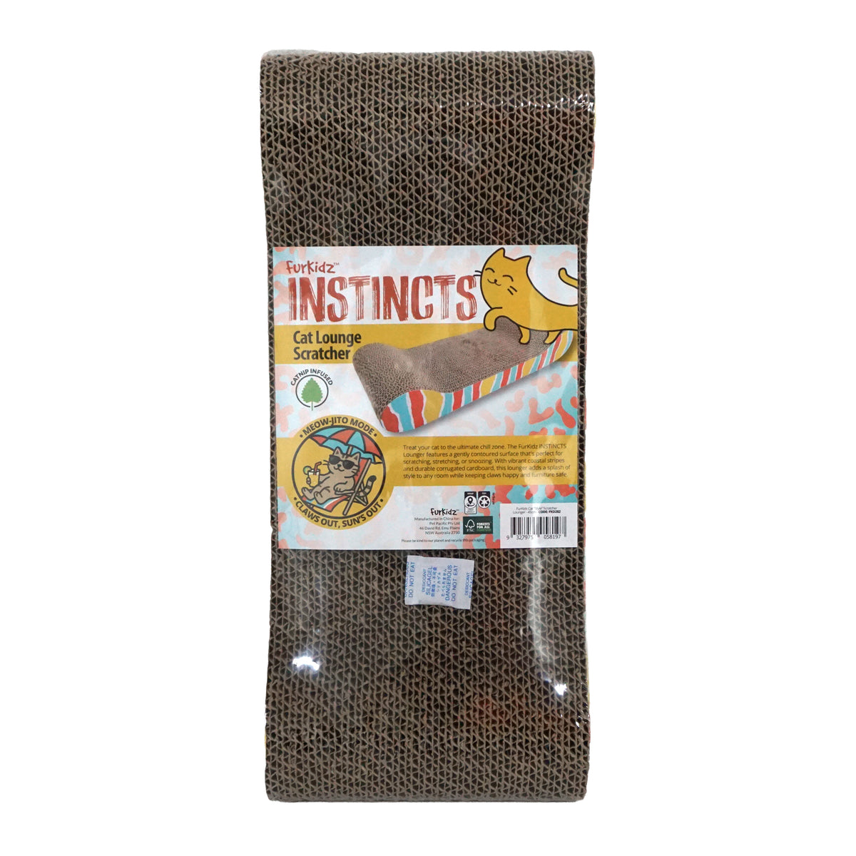 FurKidz Cat Style Scratcher Lounger 50cm - Default Title | PeekAPaw Pet Supplies