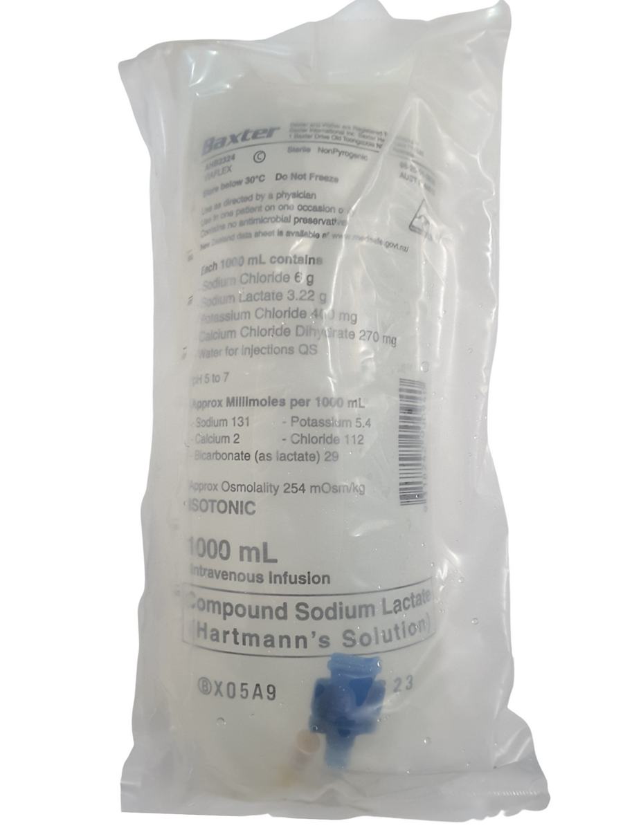 Baxter Viaflex Hartmann's (compound sodium lactate) 1000mL IV bag AHB2324