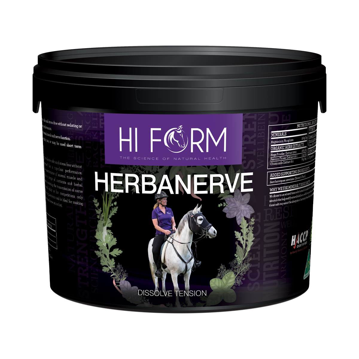 Hi Form HerbaNerve calming supplement for horses, product range