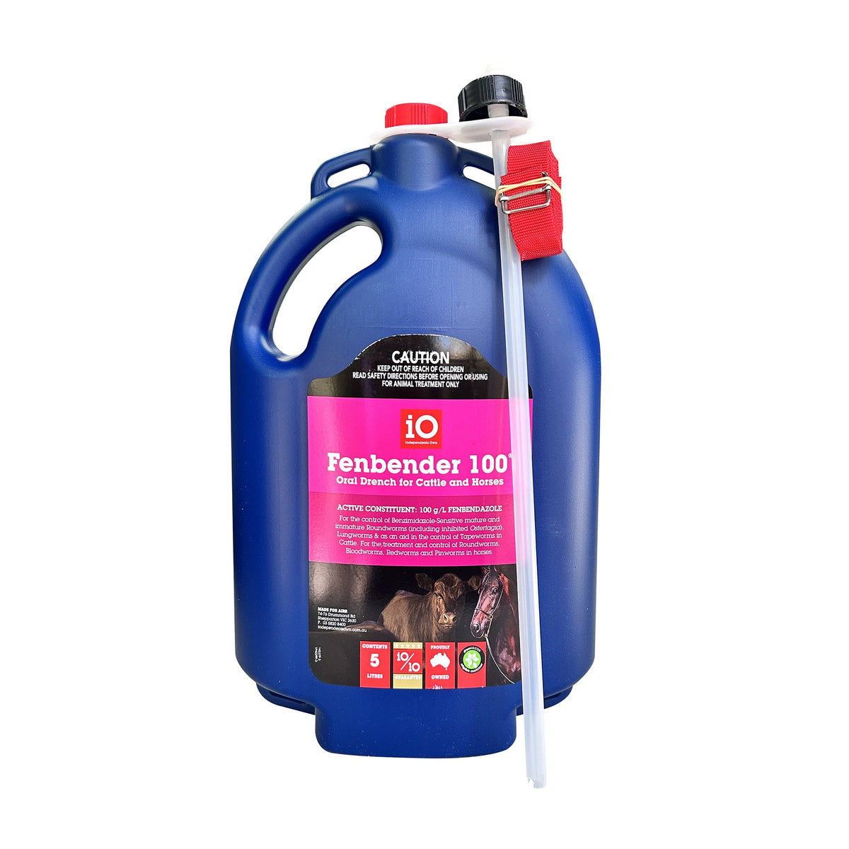 iO Fenbender 100 oral drench 5L drum front label