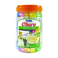 Inaba Churu Puree Tuna & Chicken Varieties cat treat, 50-tube jar, front of pack