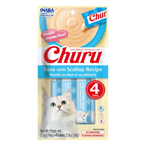 Inaba Cat Treat Churu Puree Tuna with Scallop