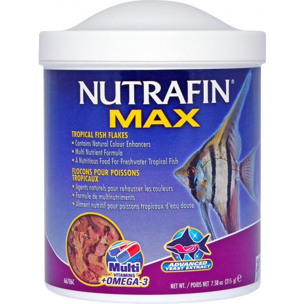 Nutrafin Max Tropical Fish Flakes - 215g | PeekAPaw Pet Supplies