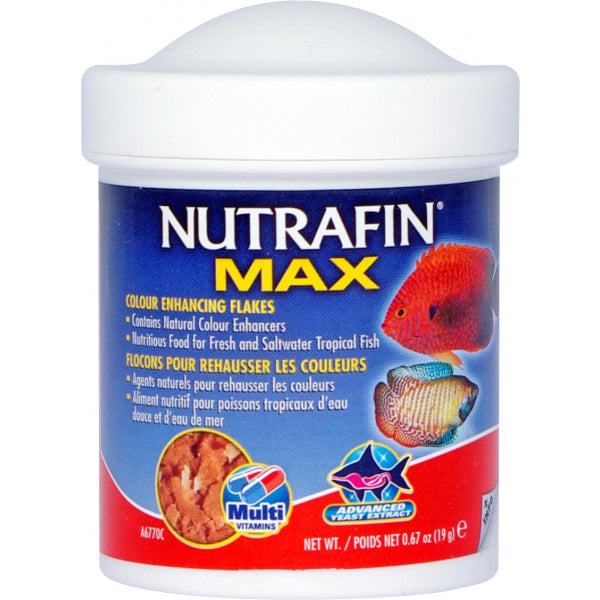 Nutrafin Max Tropical Colour Enhance Flakes - 19g | PeekAPaw Pet Supplies