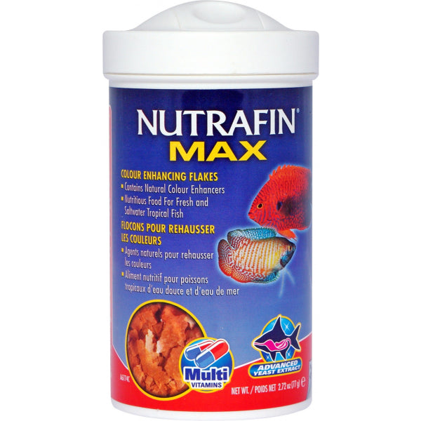 Nutrafin Max Tropical Colour Enhance Flakes - 77g | PeekAPaw Pet Supplies