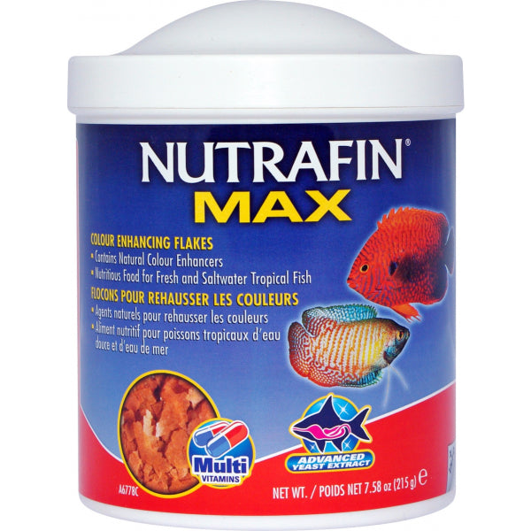 Nutrafin Max Tropical Colour Enhance Flakes - 215g | PeekAPaw Pet Supplies
