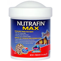 Nutrafin Max bottom feeder sinking food tablets in a 60g tub, loaches pictured on the label