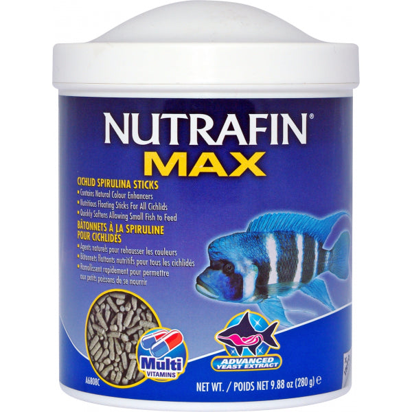 Nutrafin Max Cichlid Spirulina Sticks - 280g | PeekAPaw Pet Supplies