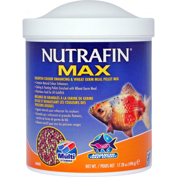 Nutrafin Max Goldfish Colour/Wheatgerm Pellets - 490g | PeekAPaw Pet Supplies