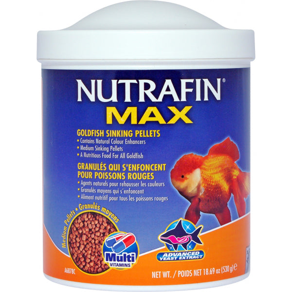 Nutrafin Max Medium Goldfish Sinking Pellets - 530g | PeekAPaw Pet Supplies