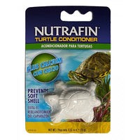 Nutrafin Turtle Conditioner calcium block moulded as a turtle, on its 15g retail card