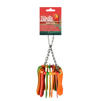 Birdie Rainbow Popsicle Hanging Toy with flat popsicle pieces in rainbow colours