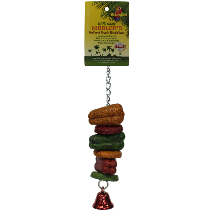 Birdie Nibbler Capsicum and Fruit Kabob in small, skewer of dried capsicum and fruit pieces