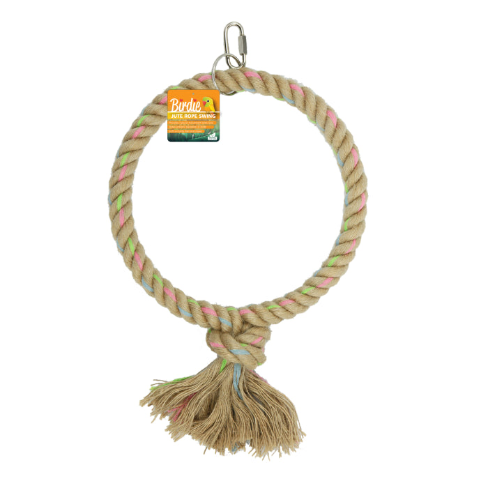 Birdie Jute Parrot Ring Giant Single 25cm, the largest jute ring photographed on its own