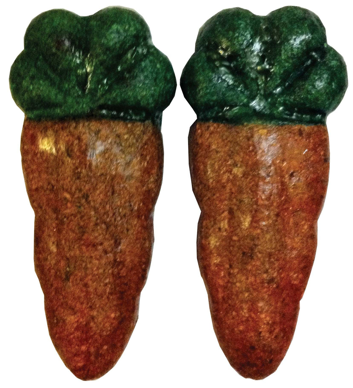 Veggie Patch Nibblers Carrots, two woven carrot-shaped small animal treats