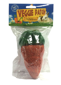 Veggie Patch Nibblers Large Carrot, single 14 by 7cm woven carrot for small animals