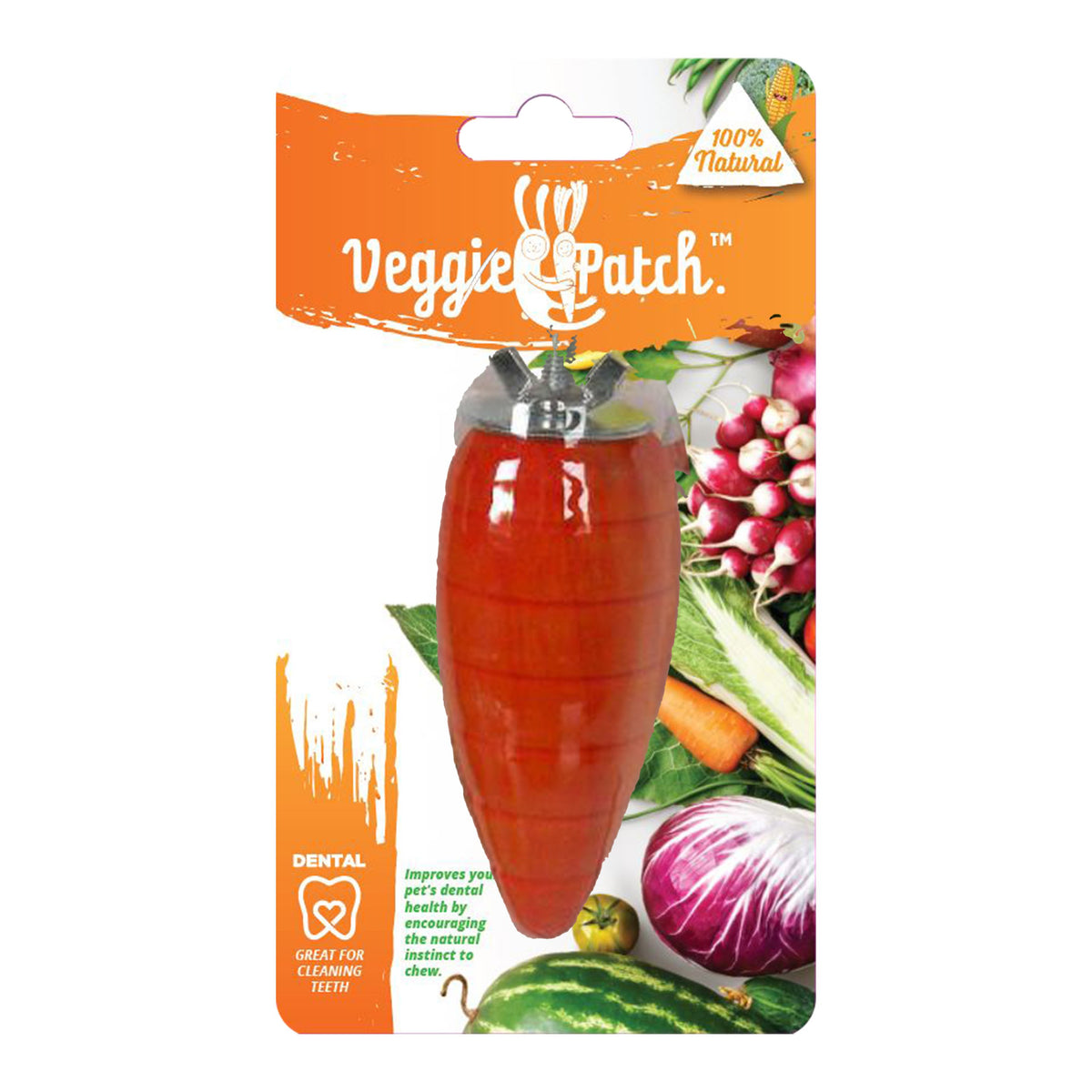 Veggie Patch Carrot to Gnaw, 8 by 3cm carrot-shaped chew for small animals