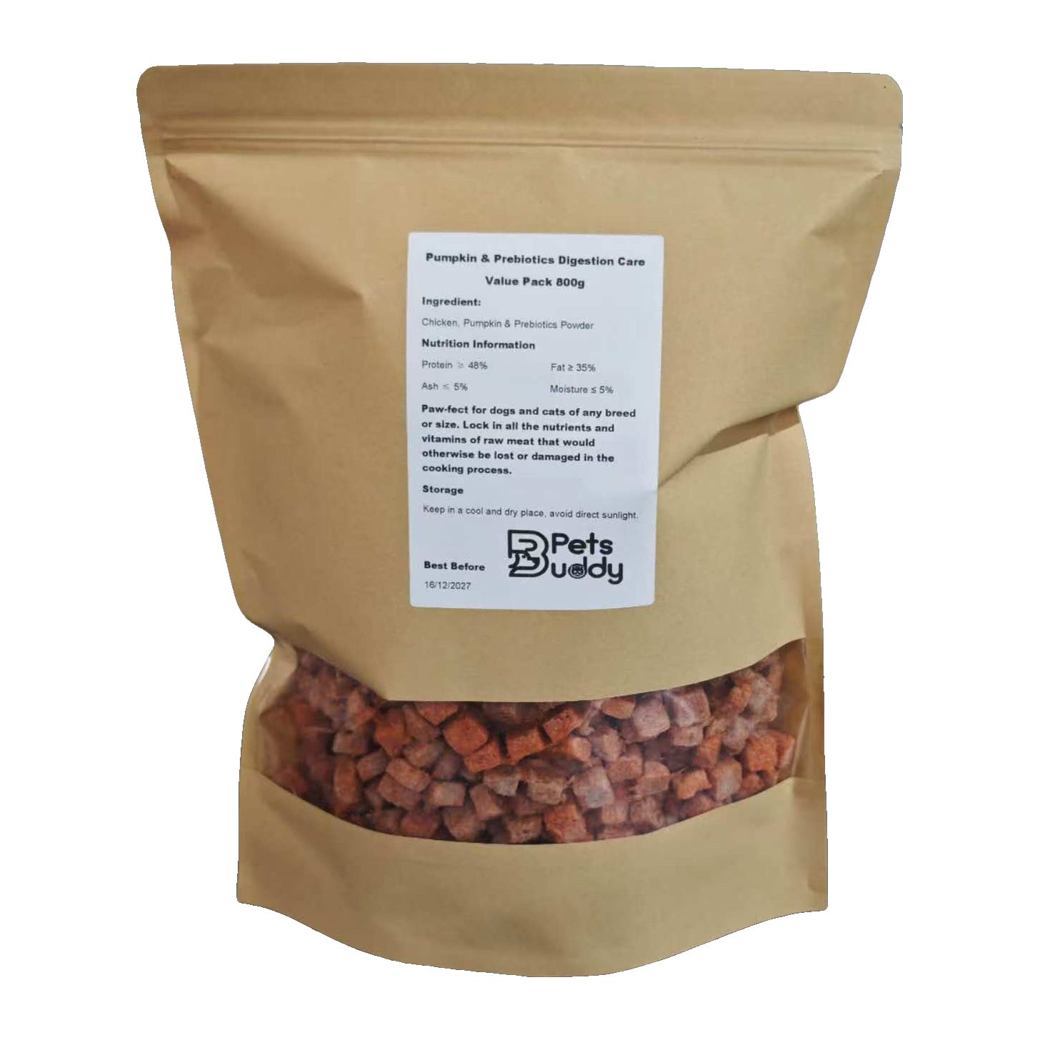 PetsBuddy Pumpkin & Prebiotics Digestion Care Freeze Dried Dog & Cat Treats