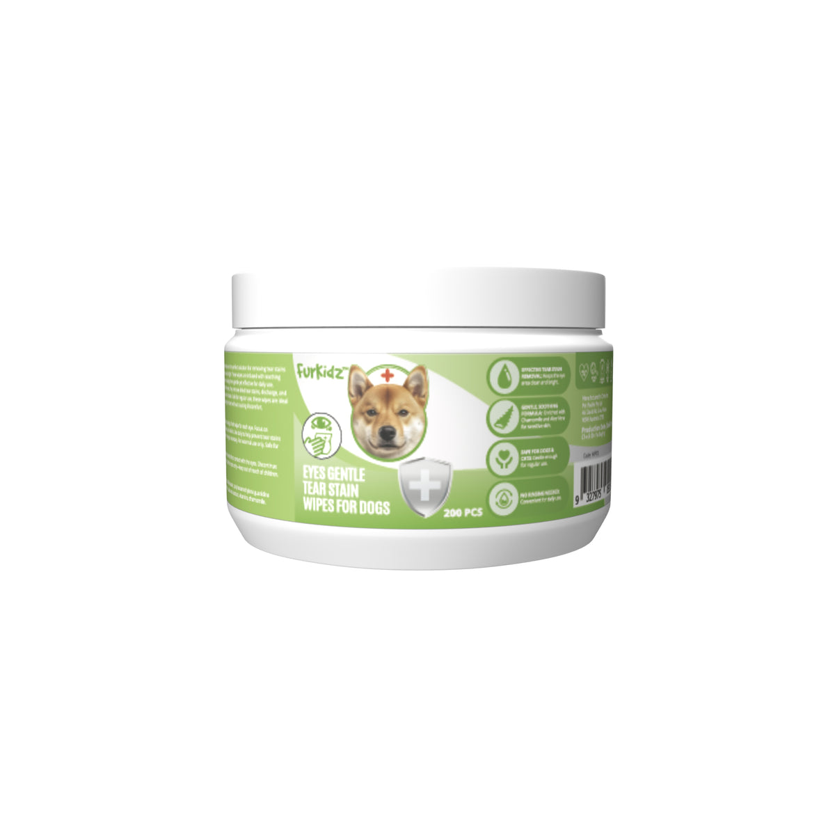 FurKidz Tear Stain Wipes for Dogs 200 Jar - Default Title | PeekAPaw Pet Supplies