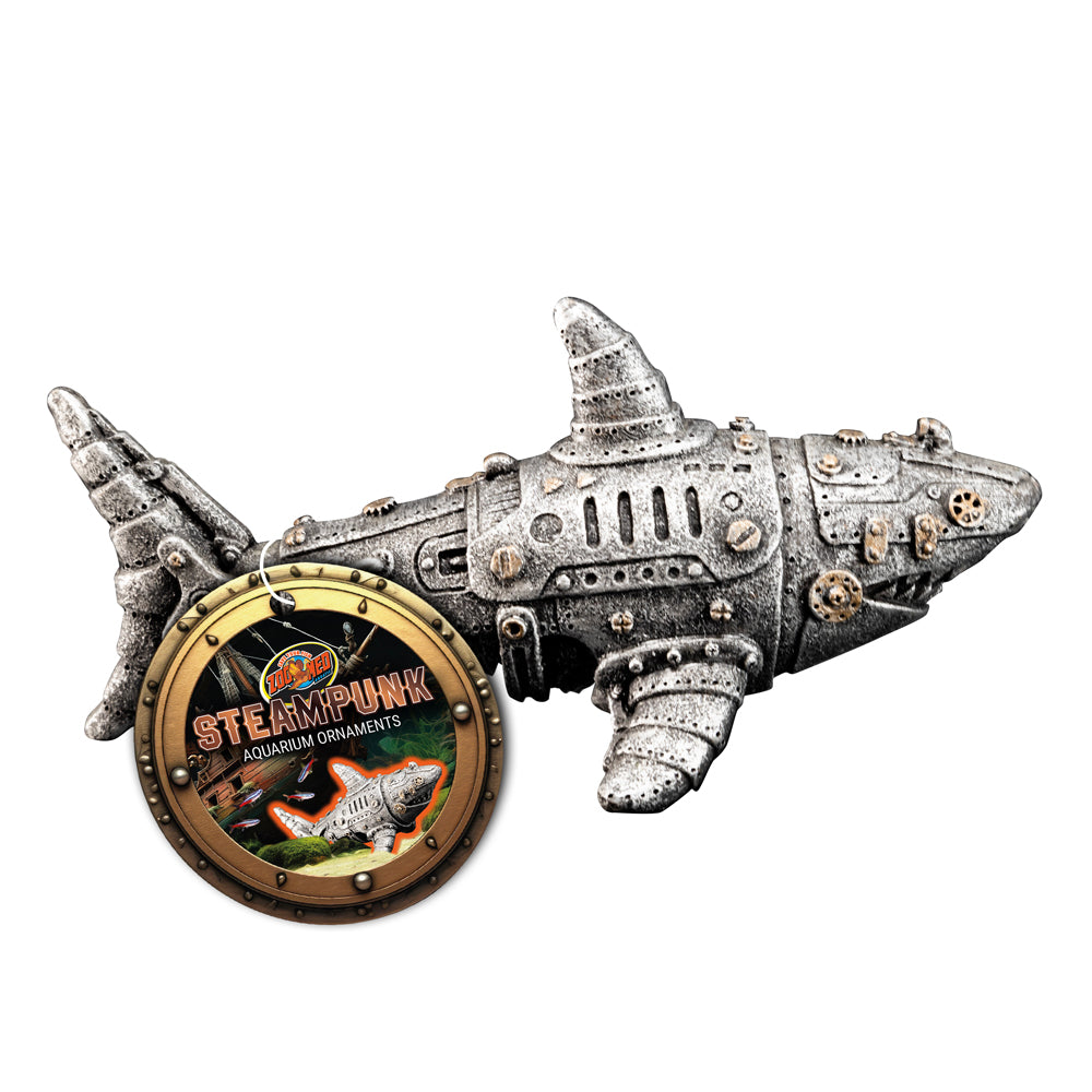 Zoo Med Steampunk Shark Aquarium Ornament | PeekAPaw Pet Supplies