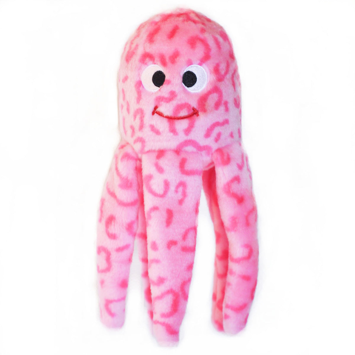Zippy Paws Floppy Jelly Pink plush dog toy, pink jellyfish with long trailing tentacles