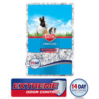 Front of the 40L Kaytee Clean and Cozy Extreme Odor Control bedding bale, with a rabbit photo