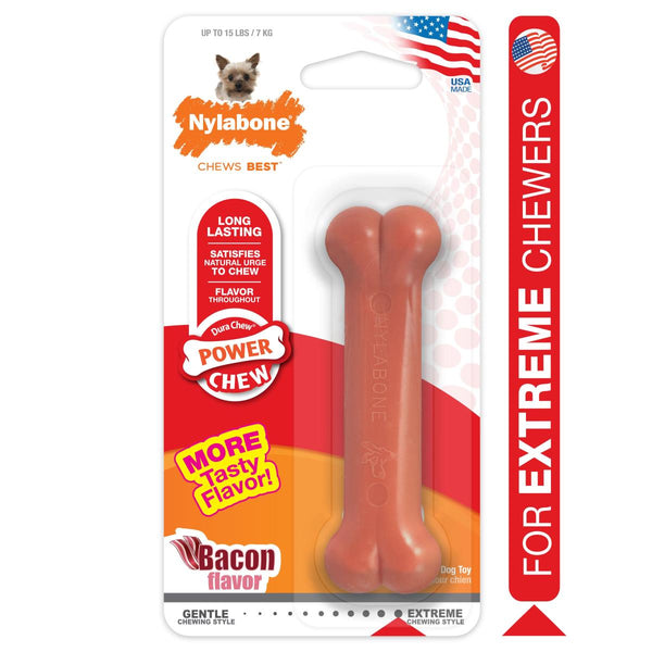 Nylabone Power Chew Durable Dog Toy Bacon Flavor