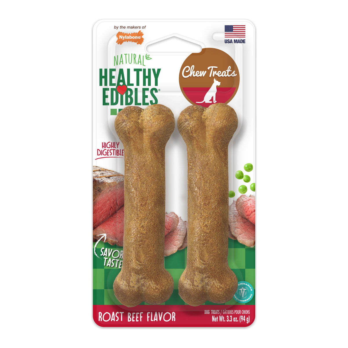 Nylabone Natural Healthy Edibles Roast Beef chew – front of pack