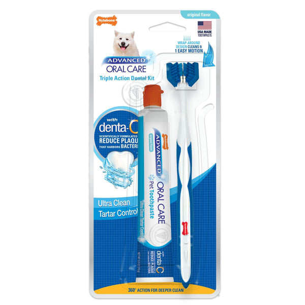 Nylabone Advanced Oral Care Triple Action Dog Dental Kit