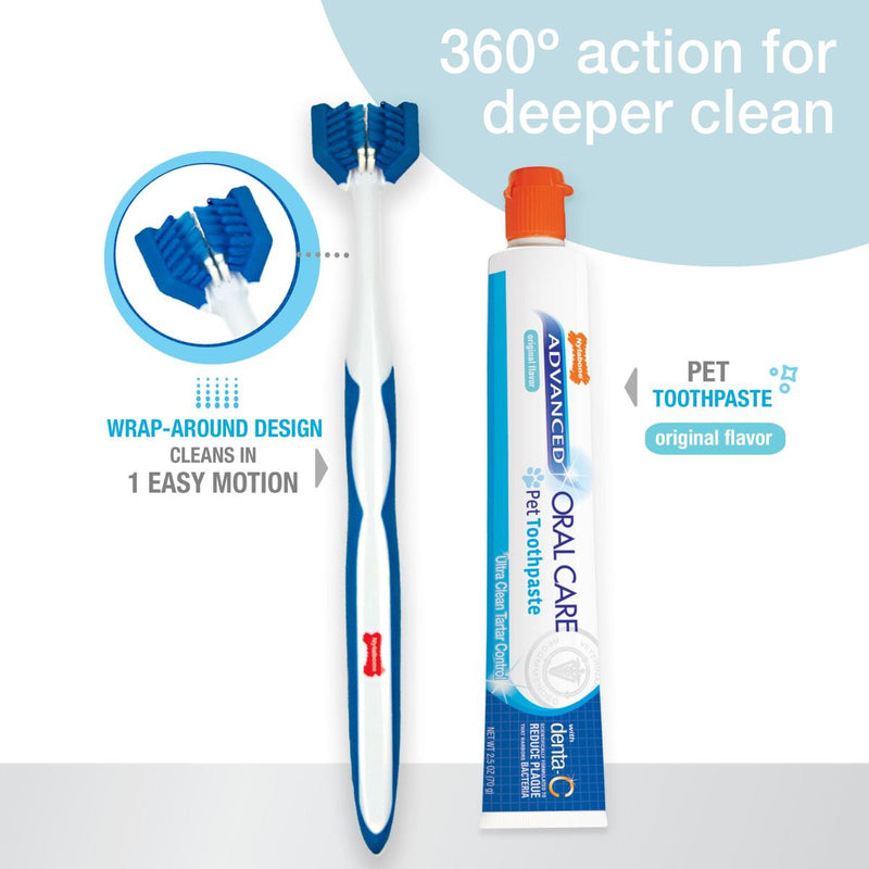 Nylabone Advanced Oral Care Triple Action Dog Dental Kit