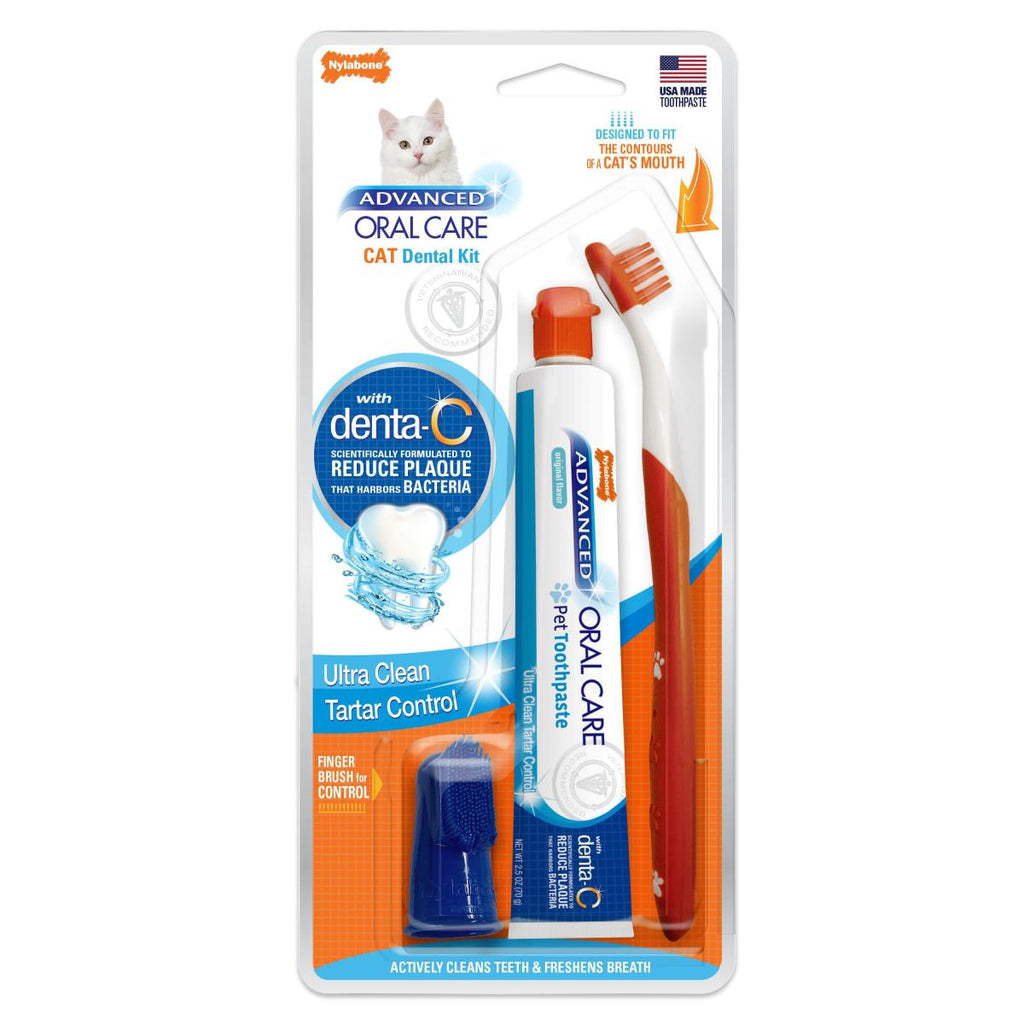 Nylabone Advanced Oral Care Cat Dental Kit PeekAPaw