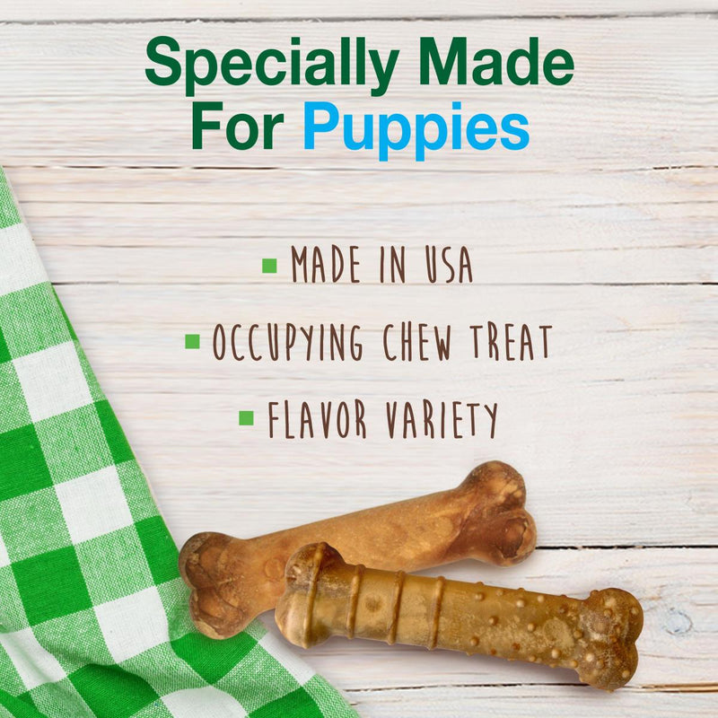 Nylabone Natural Healthy Edibles Dog Chew Treats Long Lasting Puppy Starter Kit