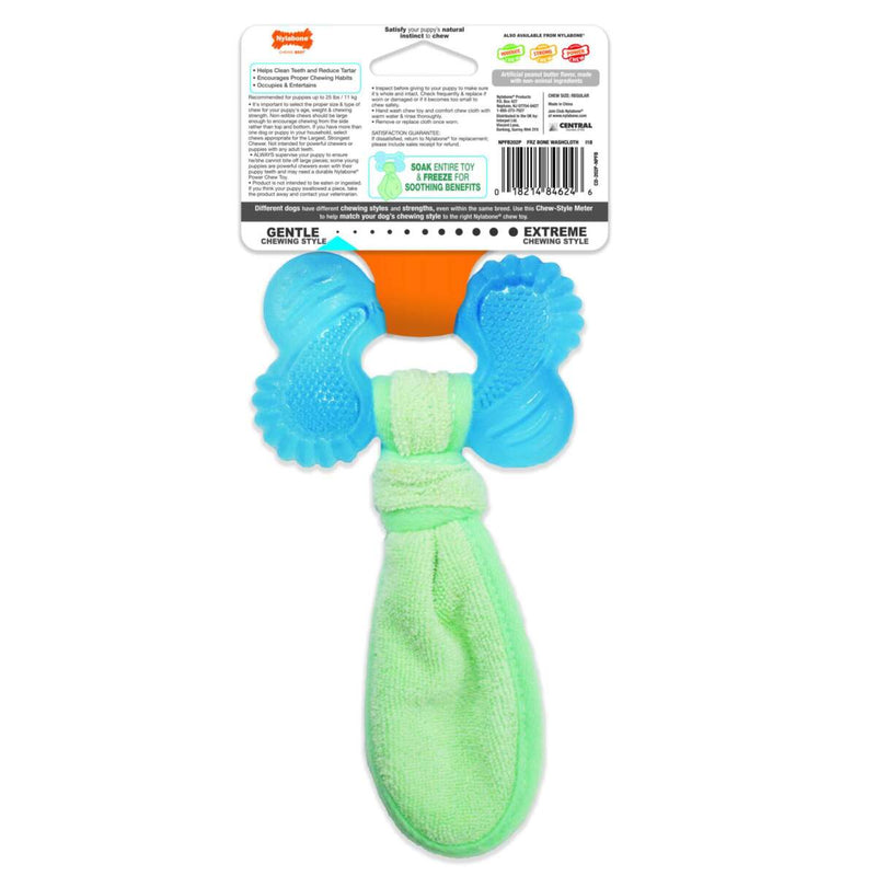 Nylabone Teething Puppy Chew Toy Freezer Dog Bone Peanut Butter Flavor