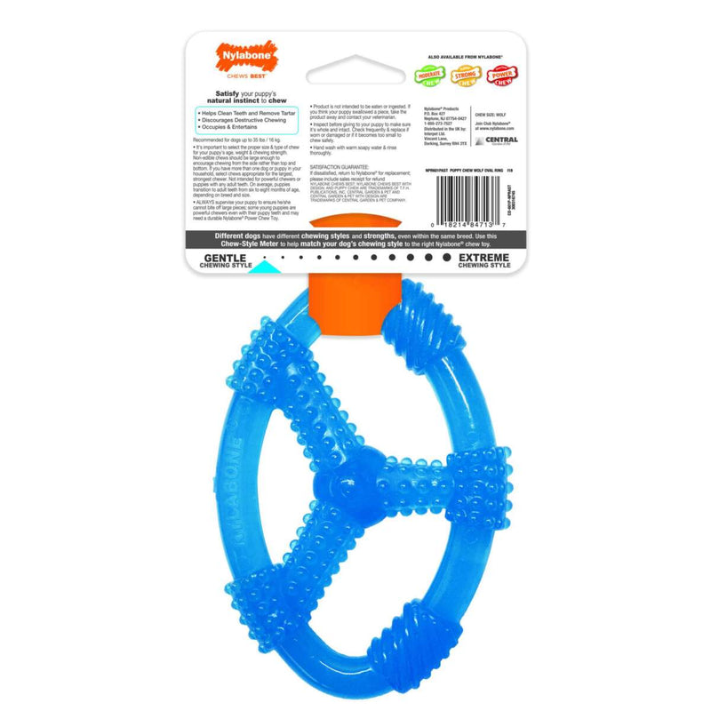 Nylabone Teething Puppy Chew Toy Spin Tug & Play Peanut Butter Flavor