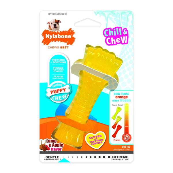 Nylabone Teething Puppy Chew Toy Freezer Dog Toy Lamb Apple Flavor