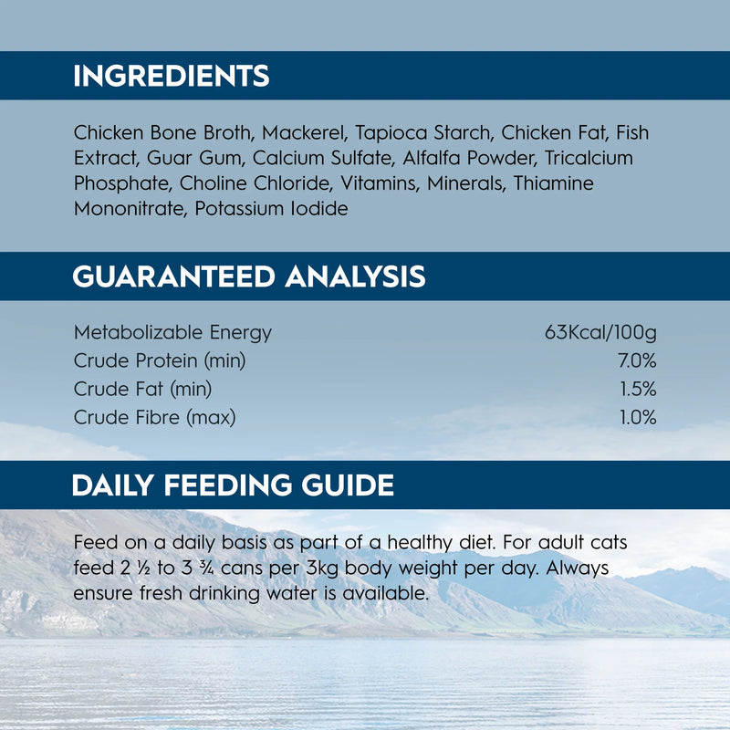 Trilogy Wet Adult Cat Food Wild Caught Mackerel in Rich Bone Broth