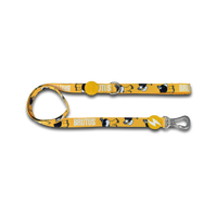 Dashi x Popeye Brutus dog lead in mustard yellow with Brutus cartoon print, bolt tag and silver clip