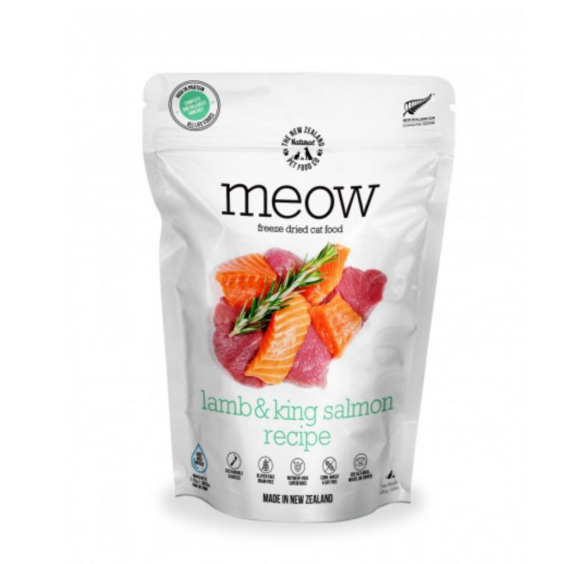 The New Zealand Natural Meow Freeze Dried Cat Food Lamb & King Salmon