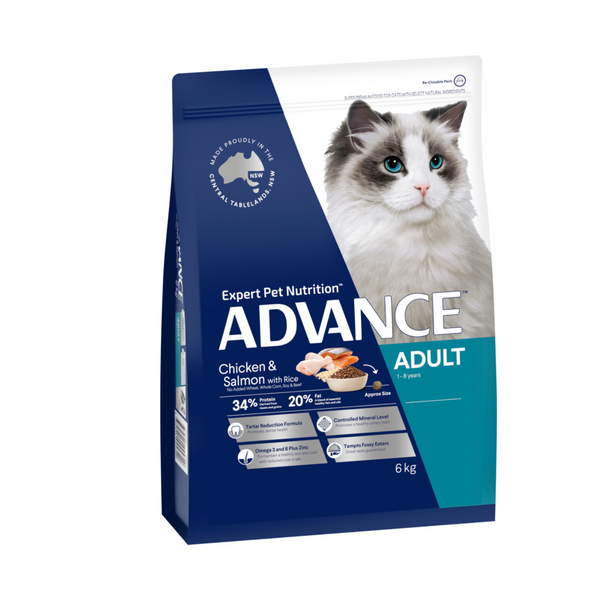 ADVANCE Adult Dry Cat Food Chicken & Salmon with Rice 6kg 01