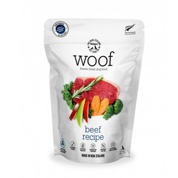 The New Zealand Natural Woof Freeze Dried Dog Food Beef