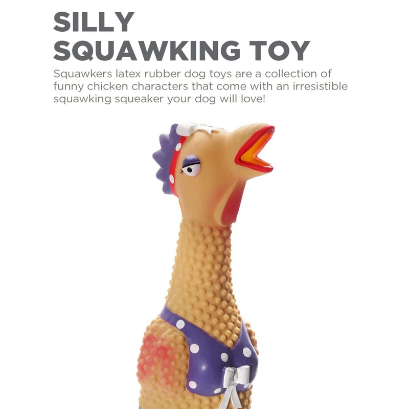 Charming Pet Squawkers Latex Rubber Chicken Interactive Dog Toy 06