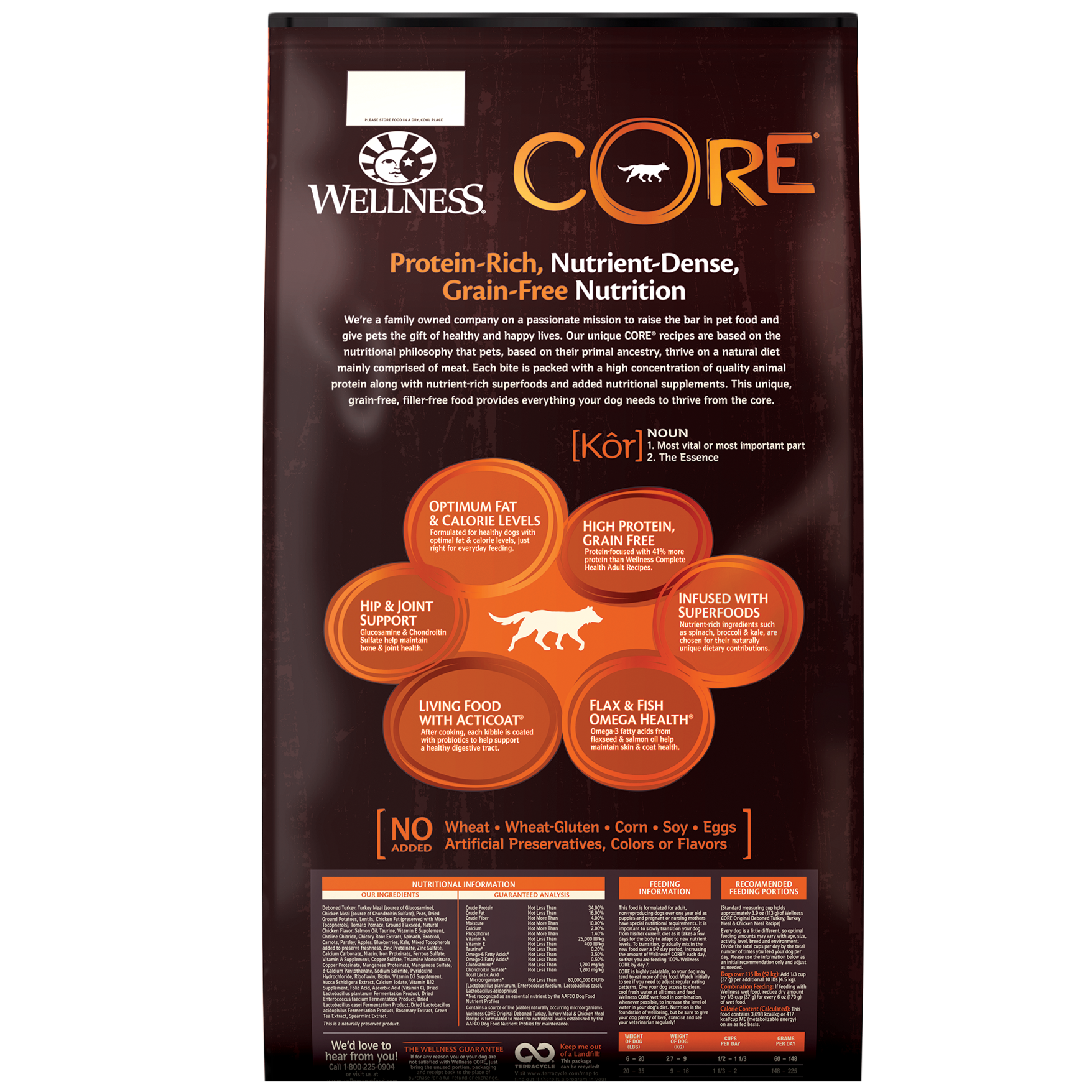 Wellness Core Dry Dog Food Grain Free Original: Chicken & Turkey