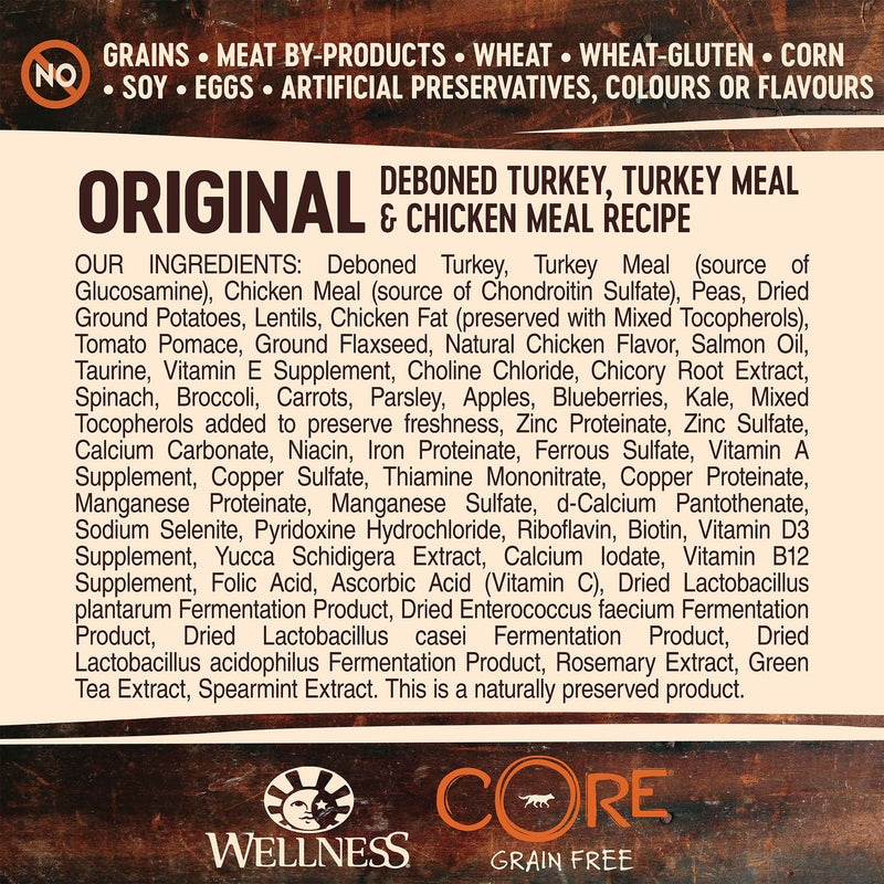 Wellness Core Dry Dog Food Grain Free Original: Chicken & Turkey