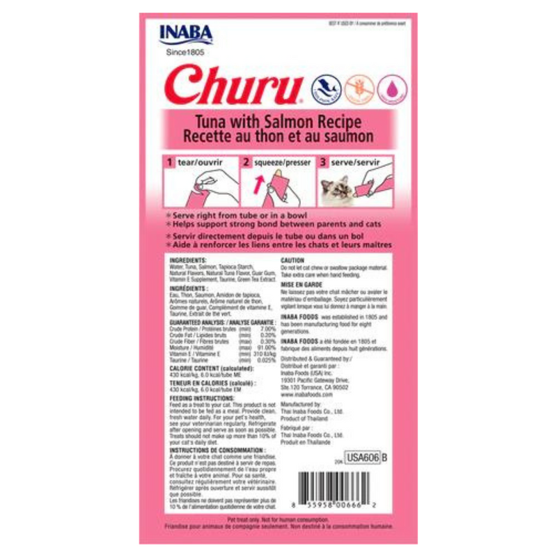 Inaba Cat Treat Churu Puree Tuna with Salmon 02