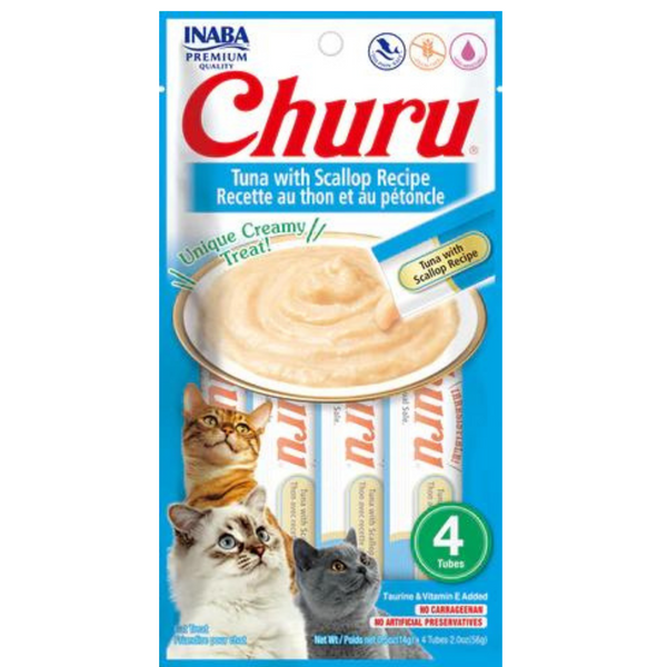 Inaba Cat Treat Churu Puree Tuna with Scallop 01